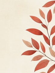 Poster - Autumn Leaves Minimalist Illustration.