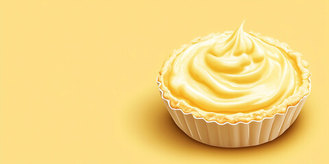 Poster - Creamy mixture encased in a pastry shell, used to add flavor and moisture, sweets illustration art