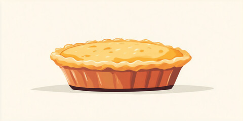 Poster - Rich, thick substance placed inside a pie crust, providing sweetness and depth, sweets illustration art