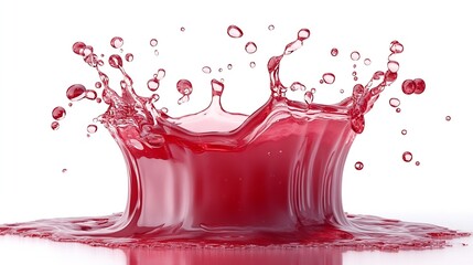 Poster - Red juice splash isolated on white background : Generative AI
