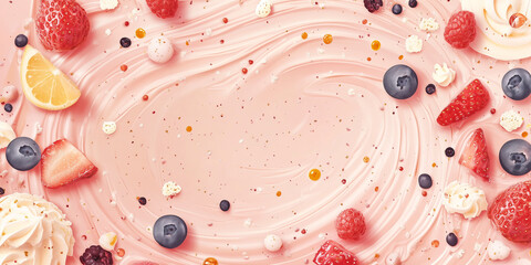 Wall Mural - Smooth, dense blend of ingredients within cake layer, enhancing taste and texture, sweets illustration art