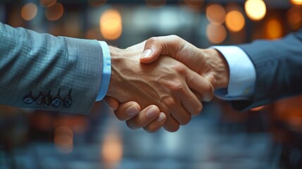 Aufkleber - Two men shaking hands in a business setting