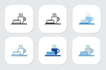 breakfast icons with various design styles