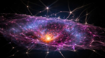 Wall Mural - A swirling nebula of pink and blue hues, with a bright star at its center, creating a stunning cosmic spectacle.