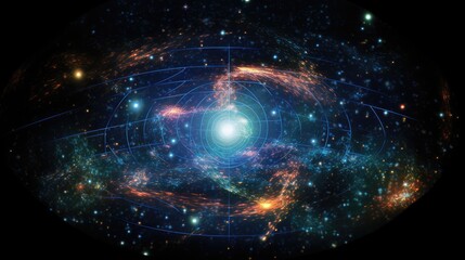 Wall Mural - A mesmerizing cosmic swirl of stars and galaxies, captured in a stunning abstract composition.