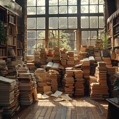 Wall Mural - A Room Filled with Books