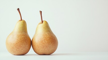 Poster - Isolated pears One and a half green pear fruit isolated on white background : Generative AI
