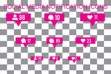 Wall Mural - social media notification icon vector