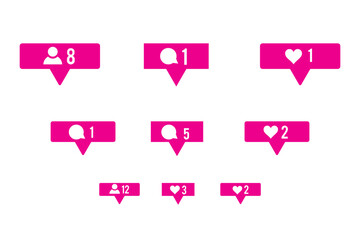 Wall Mural - social media notification icon vector