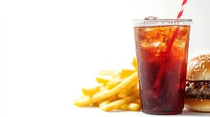 Poster - Fast food drink Isolated on white : Generative AI