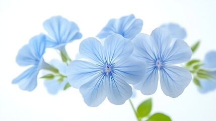 Poster - White plumbago or Cape leadwort flowers Close up small blue flowers bouquet isolated on white background : Generative AI