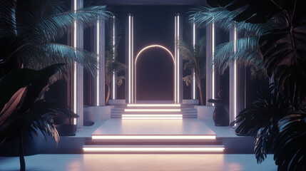 Canvas Print - Neon Archway.