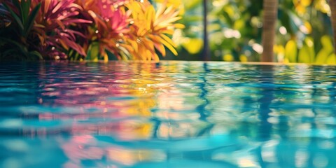 Water ripples reflect foliage in vibrant colors.