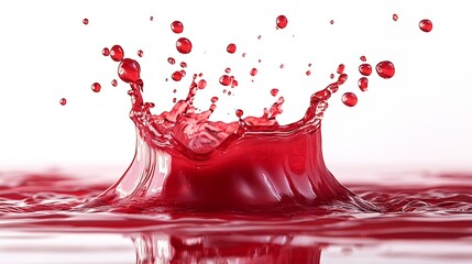 Poster - Red juice splash isolated on white background : Generative AI