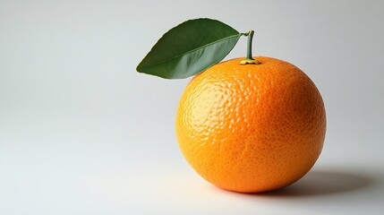 Poster - Orange collection Orange fruit with green leaf isolated on white background Orange with clipping path : Generative AI