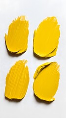 Yellow Paint Strokes on White Background, Abstract Image, Texture, Pattern Background, Wallpaper, Cover and Screen of Smartphone, PC, Laptop, 9:16 and 16:9 Format