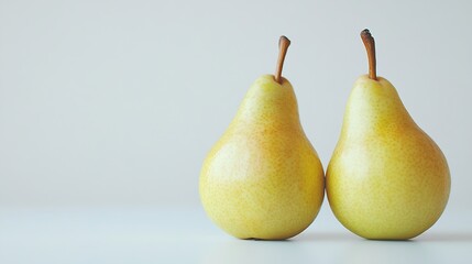 Poster - Isolated pears One and a half green pear fruit isolated on white background : Generative AI