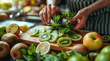 Wall Mural - Preparing a Healthy Smoothie