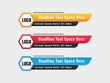 © MdTorikul - Set of Lower third banner template design premium vector yellow blue and red.