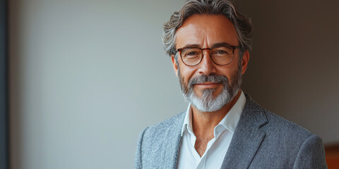 Smiling businessman in a suit