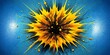 © BrilliantPixels - Yellow Explosion on Blue Dot Background, Comic Book, Pop Art, Explosion ,comic ,pop art ,explosion