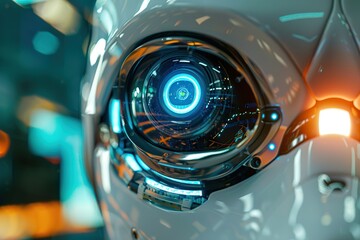 Canvas Print - Close-up of Futuristic Robot Eye