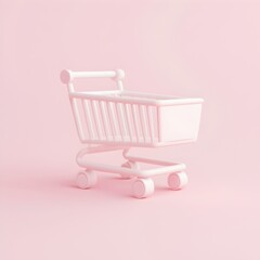 Poster - 3D Shopping Cart Design with Transparent Back, modern, sleek, innovative, ideal for digital marketplaces, emphasizes functionality and aesthetics