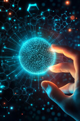 Poster - Human hand touch virtual sphere