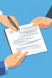 © Mselected - Give document to sign business contract