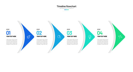 Poster - Timeline infographic design with options or steps. Infographics for business concept. Can be used for presentations workflow layout, banner, process, diagram, flow chart, info graph, annual report.