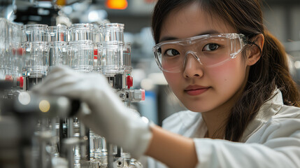 Poster - Technician operating advanced machinery with precision and focus