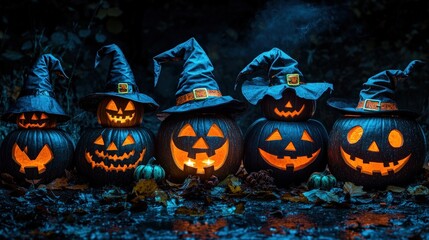 Jack-o-lantern: A spooky Halloween pumpkin smile .