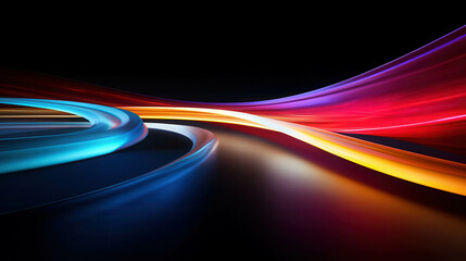Wall Mural - neon velocity: a symphony of vibrant light streaks across the night, capturing the essence of speed 