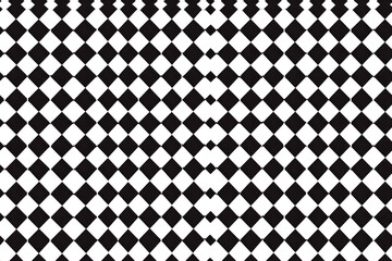 Wall Mural - Black and white seamless abstract geometric houndstooth pixel pattern.