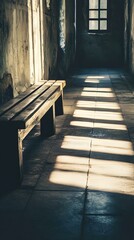 Canvas Print - Sunlight Streaming Through a Window in an Old Building