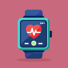 Wall Mural - a-smartwatch-displaying-heart-rate-data