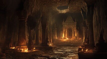 Poster - An Ancient Stone Temple Deep Within a Cave