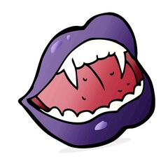 Canvas Print - cartoon vampire lips