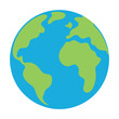 © Masud - Planet earth with oceans and water flat vector color icon for apps and websites.