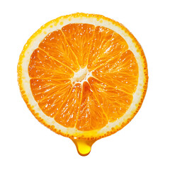 juicy orange slice isolated on transparent background Generative Ai.

