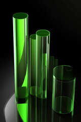 Wall Mural - Green Glass Cylinders.