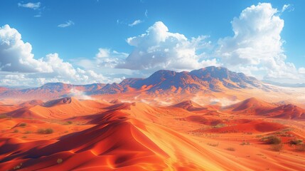 Canvas Print - Orange Sand Dunes Against Blue Sky