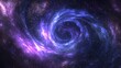 © bcendet - A swirling nebula of purple and blue gas with a black hole at the center against a background of stars.
