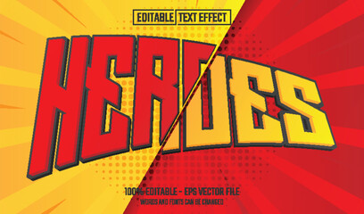 Poster - heroes editable text effect