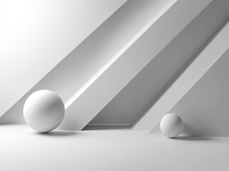 Canvas Print - Abstract White Spheres.