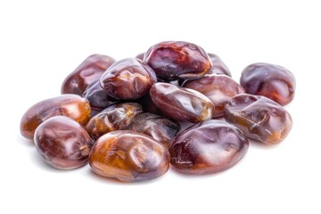 Wall Mural - A collection of fresh dates on a white surface