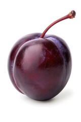 Wall Mural - A close-up shot of a plum fruit on a clean white background, great for food or nature photography