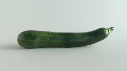 Wall Mural - Fresh green zucchini sitting on a clean white surface, perfect for food and kitchen photography