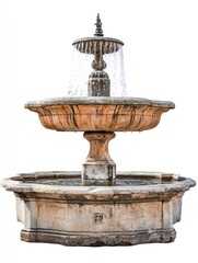 Historical water fountain isolate on white background, vintage design,