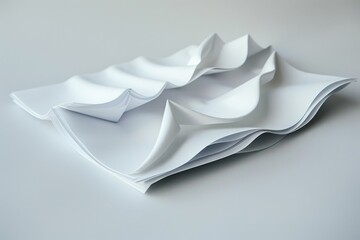 A stack of neatly folded white napkins placed on a table